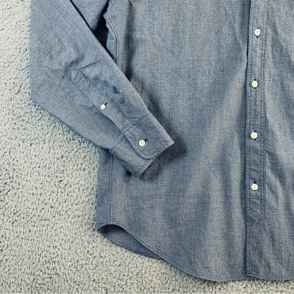 J.crew Dress Shirt Men's Long Sleeve Button Up Dark Blue Size L‎